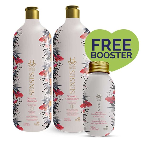 hydra senses serenity conditioner 33oz and shampoo 33oz + free booster